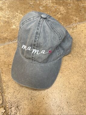 David and Young Gray "mama" Embroidered Baseball Cap